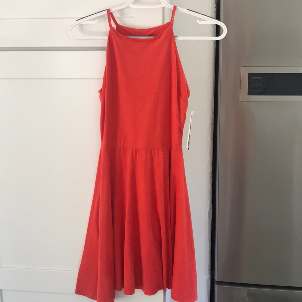 Orange suede texture dress